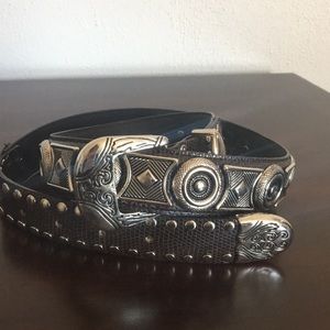 Conchos leather belt